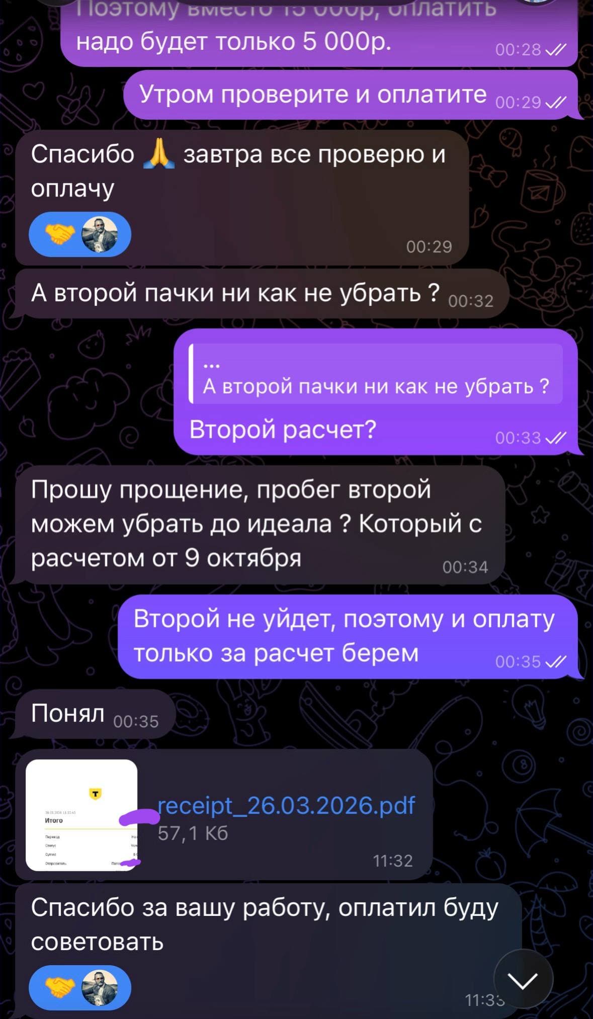 Реальное выполнение работы и оплата только за выполненные работы