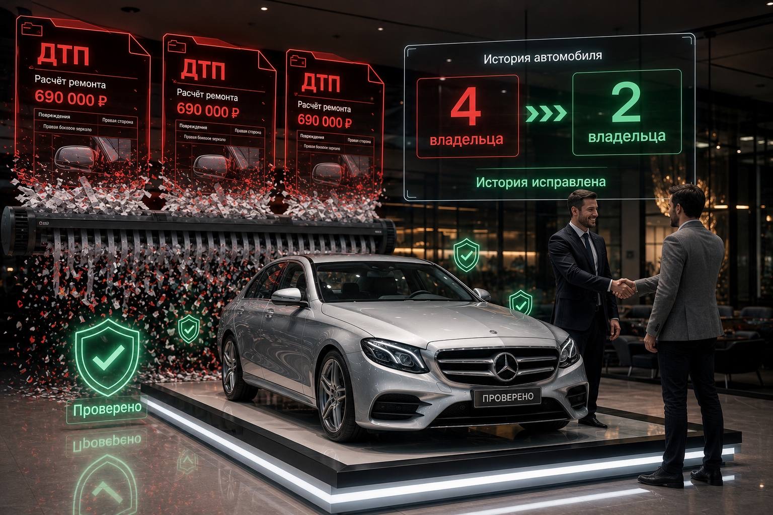 Кейс Mercedes E-Class: 3 дубля одного ДТП и 4 «виртуальных» владельца